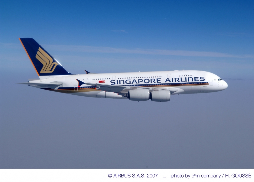 A Singapore Airlines A380 - the double-decker plane