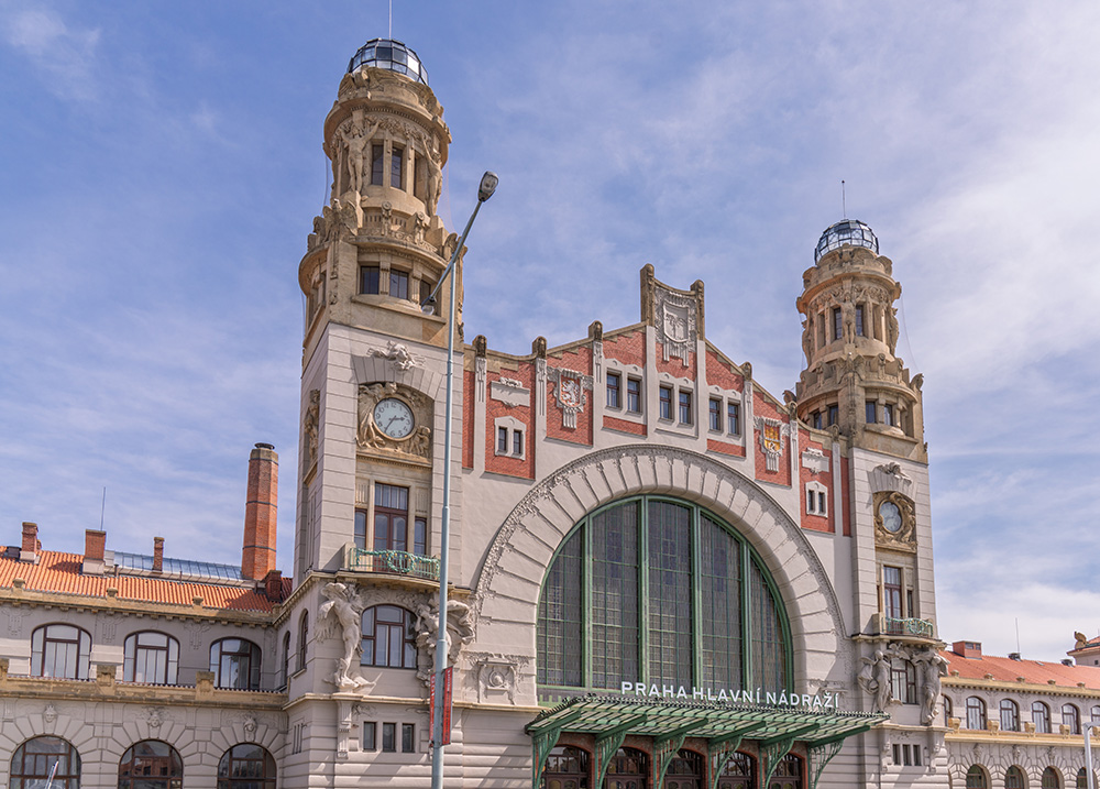 European train travel Prague Central Station