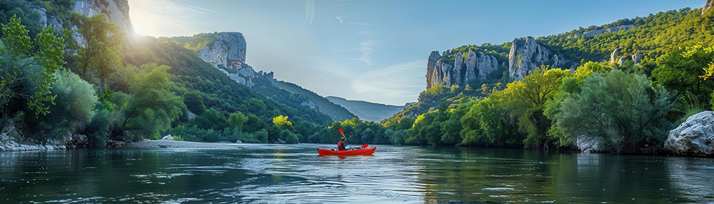 River Ardeche runs through the gorge