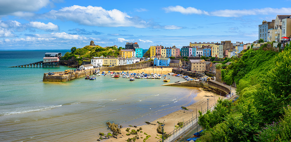 Climate change travel Tenby Harbour Wales UK