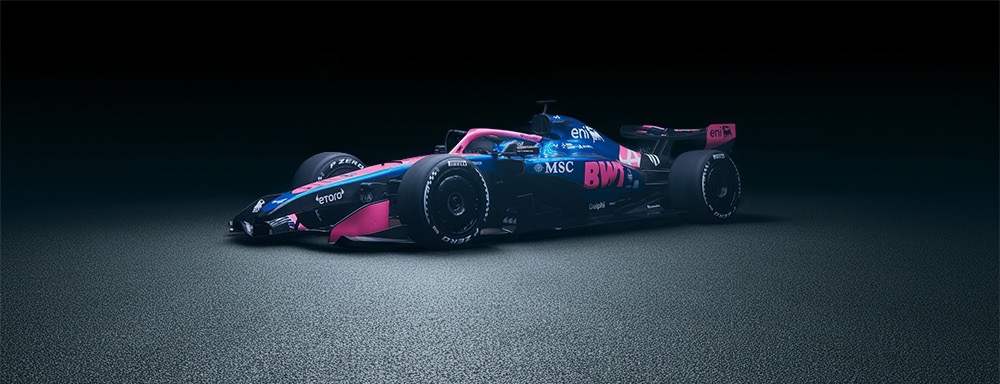 Cruising Formula 1 Alpine car