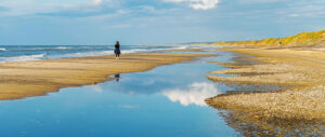 Where in the World 611 featured image person walking along a sandy shoreline