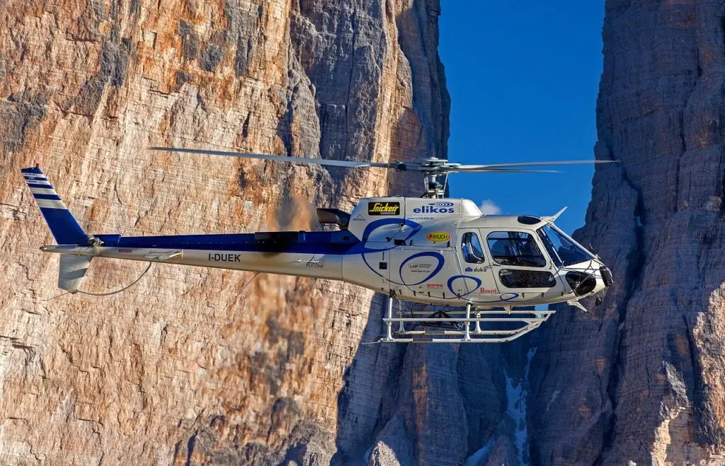 Travel insurance medical evacuation and repatriation helicopter in mountains