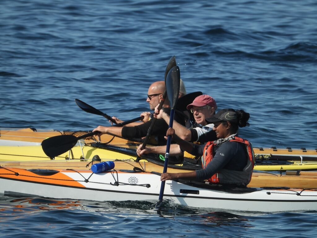 Solo travel in retirement kayaking in a group