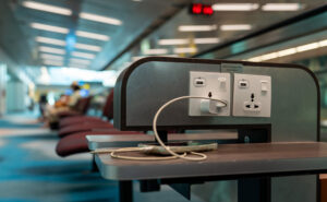Juice Jacking public charging point at airport