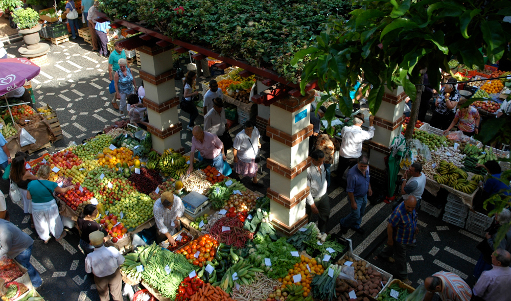 Mercado dos Lavadores, Madeira. Fruit and vegetable stalls