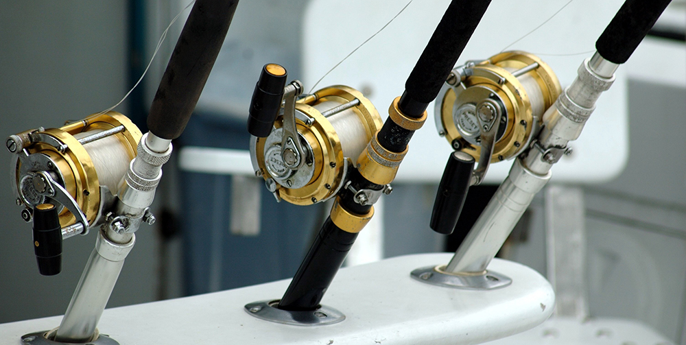 Fishing rods on boat