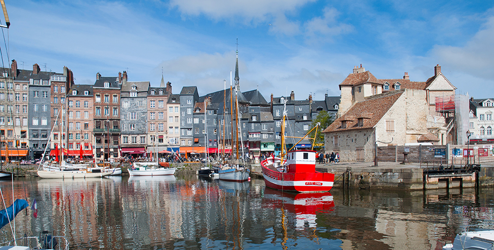 Boats and the old harbour at Honfleur