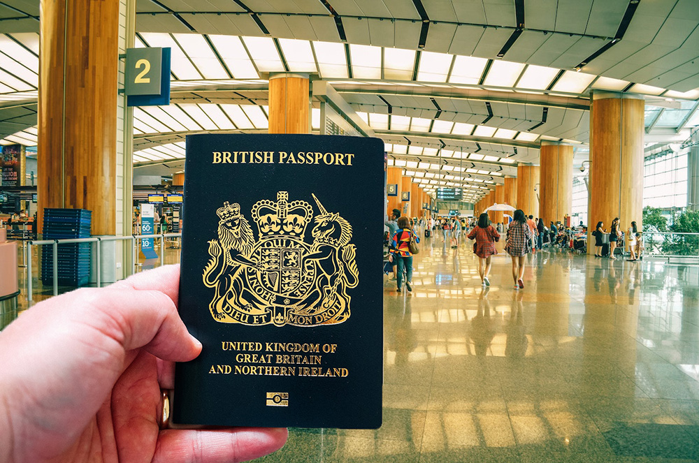passport control 03 passport with airport background