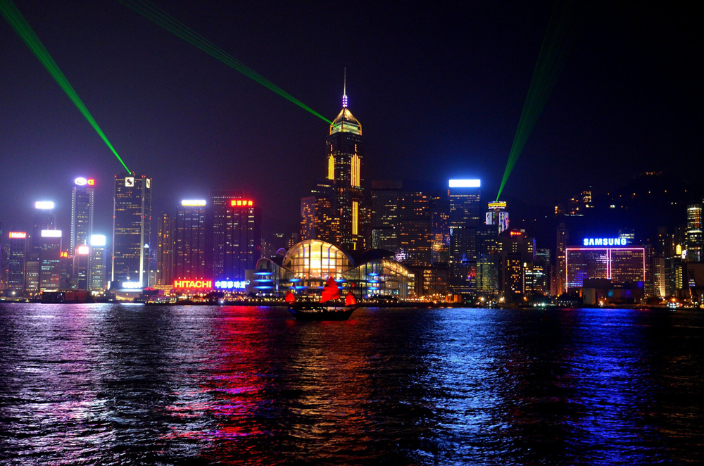 Hong Kong waterfront at night