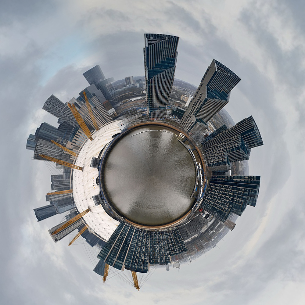 Where in the World 660 distorted city photograph