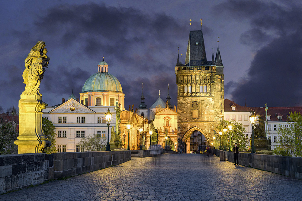 Where in the World 712 Charles Bridge Prague at night