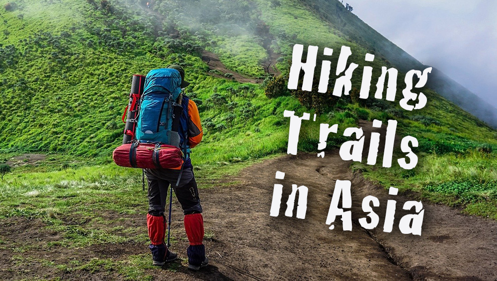 smartphone video hiker on a trail with title